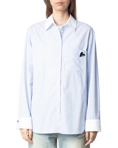 Zadig & Voltaire Morning Pop Striped Shirt In Mist