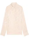 Zadig & Voltaire Tamara Textured Lambskin Leather Shirt In Poudre