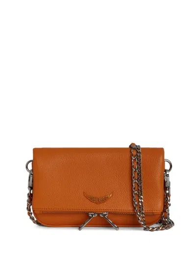 Zadig & Voltaire Nano Rock Clutch Bag In Orange