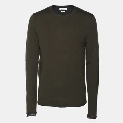 Pre-owned Zadig & Voltaire Olive Green Wool Knit Sweaters M