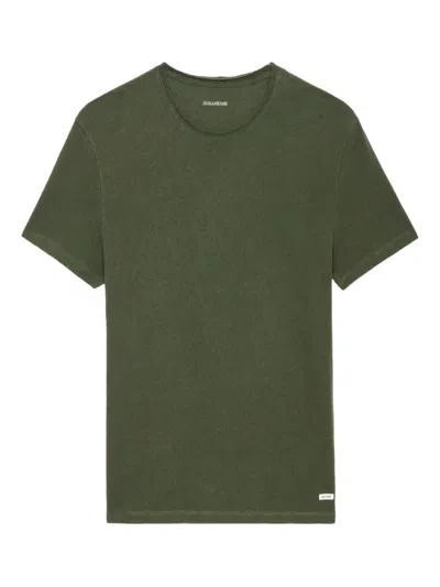 Zadig & Voltaire Organic Cotton-linen T-shirt In Green
