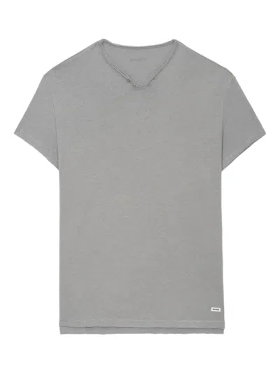 Zadig & Voltaire Organic Cotton-linen T-shirt In Grey