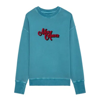 Zadig & Voltaire Oscar Amour Sweatshirt In Aqua