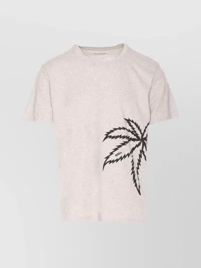 Zadig & Voltaire Palm Print Crew Neck T-shirt In White
