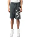 Zadig & Voltaire Palm Tree Drawstring Shorts In Vert De Gris