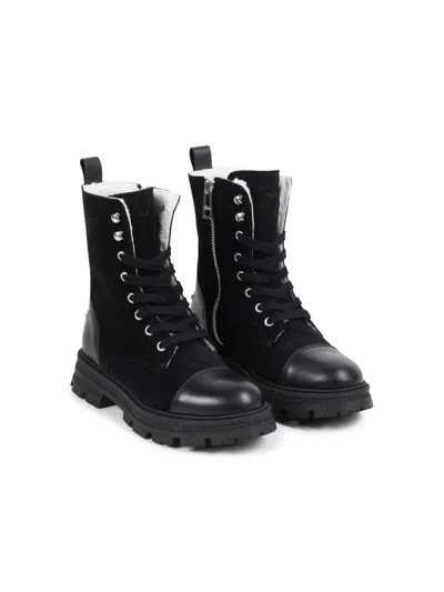 Zadig & Voltaire Kids' Panelled Ankle Boots In Black
