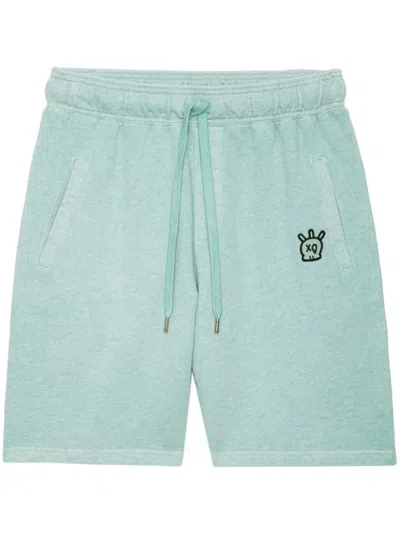 Zadig & Voltaire Party Skull Cotton Shorts In Green