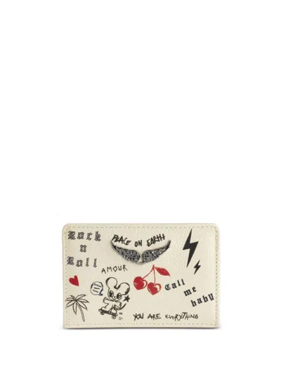 Zadig & Voltaire Pass Love Tag Cardholder In Neutrals
