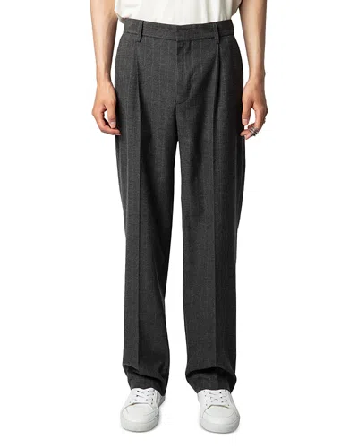Zadig & Voltaire Pawl Flannel Suit Pants In Gris Chine