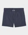 Zadig & Voltaire Pax Pop Stripe Cotton Shorts In Encre