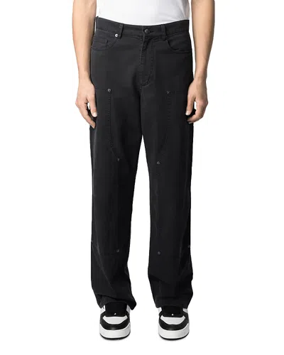 Zadig & Voltaire Pery Cotton Regular Fit Utility Pants In Black