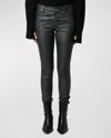 Zadig & Voltaire Phlame Froisse Leather Pant In Peaks
