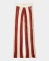 Zadig & Voltaire Womens Judo Pia Regular-fit Striped Crochet Cotton Trousers In Multi