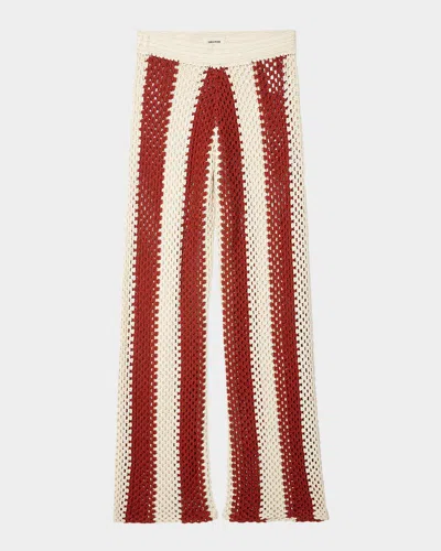 Zadig & Voltaire Pia Striped Crochet-knit Pants