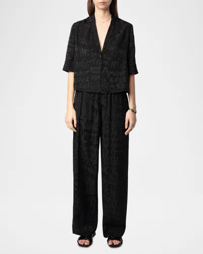 ZADIG & VOLTAIRE PIN MANIFESTO SILK TROUSERS