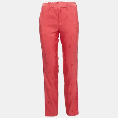 Pre-owned Zadig & Voltaire Pink Star Jacquard Trousers S