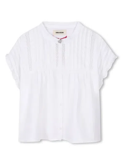 Zadig & Voltaire Kids' Bluse Mit Biesendetail In White