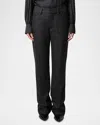 Zadig & Voltaire Pistol Shimmer Tweed Trousers In Noir