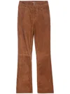 Zadig & Voltaire Womens Pistol Flared-leg Mid-rise Suede Trousers Cognac In Brown