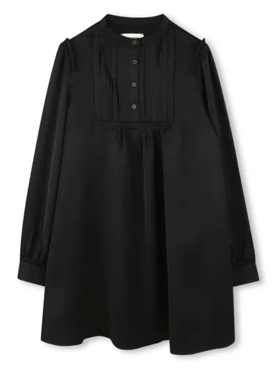 Zadig & Voltaire Kids' Pleat Detail Shirt Dress In Black