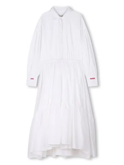 Zadig & Voltaire Kids' Pleated Midi Dress In White