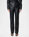 Zadig & Voltaire Poete Crinkled Leather Trousers In Encre