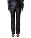 Zadig & Voltaire Poete Crinkled Leather Trousers In Encre