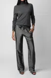 Zadig & Voltaire Pomy Patterned-jacquard Flared Trousers In Grey