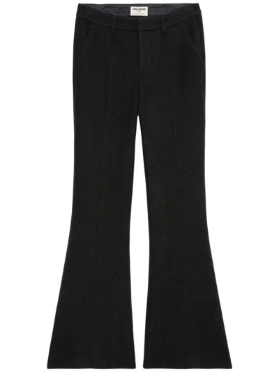 Zadig & Voltaire Prevy Flared Trousers In Black