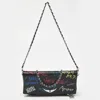 ZADIG & VOLTAIRE PRINTED LEATHER ROCK FOLDOVER CLUTCH BAG