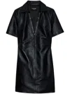 Zadig & Voltaire Ralmy Cuir Lisse Leather Shift Dress In Schwarz