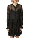 Zadig & Voltaire Randy Mousseline Sparle Noir Dress In Noir