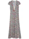 Zadig & Voltaire Womens Mist Ravish Graphic-print Woven Maxi Dress In Blue