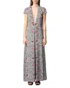 Zadig & Voltaire Womens Mist Ravish Graphic-print Woven Maxi Dress In Mist