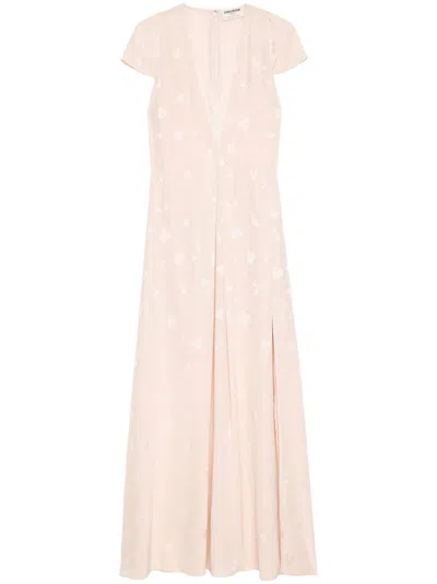 Zadig & Voltaire Ravir Silk Maxi Dress In Pearly