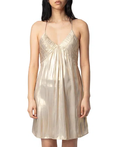 Zadig & Voltaire Rayonna Satin Dress In 700 Gold