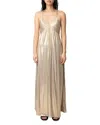 Zadig & Voltaire Womens Pleated Sleeveless Satin Maxi Dress Gold In Gold