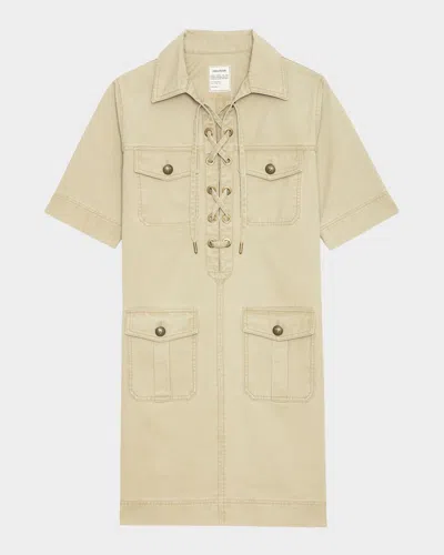 ZADIG & VOLTAIRE RECORD LACE-UP MINI DRESS