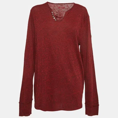 Pre-owned Zadig & Voltaire Red Cotton Blend Long Sleeve T-shirt Xl