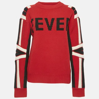 Pre-owned Zadig & Voltaire Red Fever Intarsia Rib Knit Amber Bis Sweater S