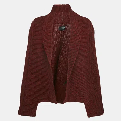 Pre-owned Zadig & Voltaire Red Merino Wool Open Front Mystic Cardigan S