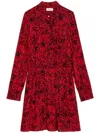 Zadig & Voltaire Womens Crimson Refla Graphic-print Smocked-waist Woven Mini Dress In Red