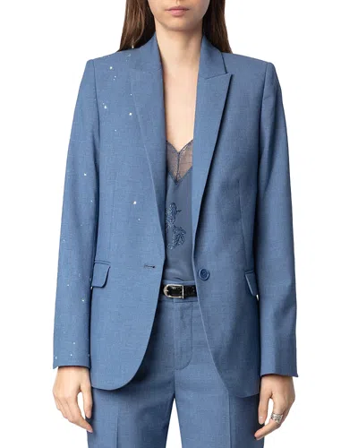 ZADIG & VOLTAIRE RHINESTONE EMBELLISHED BLAZER