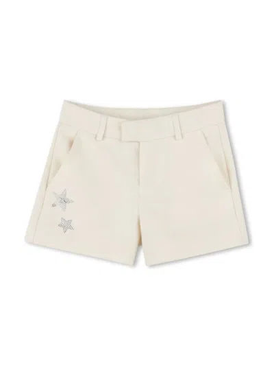Zadig & Voltaire Kids' Rhinestone-embellished Shorts In Neutrals