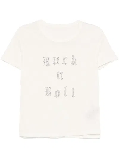 Zadig & Voltaire Rhinestone-slogan T-shirt In Neutrals