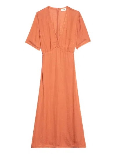 Zadig & Voltaire Rhodral Midi Dress In Orange