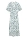 Zadig & Voltaire Womens Rhodral V-neck Floral-print Woven Midi Dress Cloud