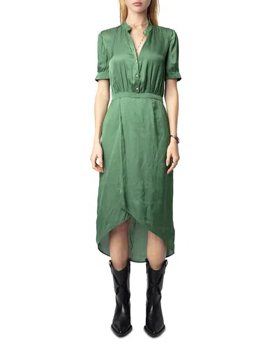 Zadig & Voltaire Rimaz Midi Dress In Coriander