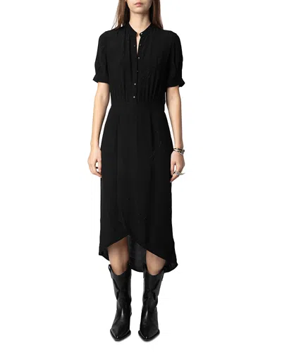 Zadig & Voltaire Rimaz Soft Midi Dress In Black