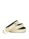 Zadig & Voltaire Rise Crocodile-embossed Slim Belt In Neutrals